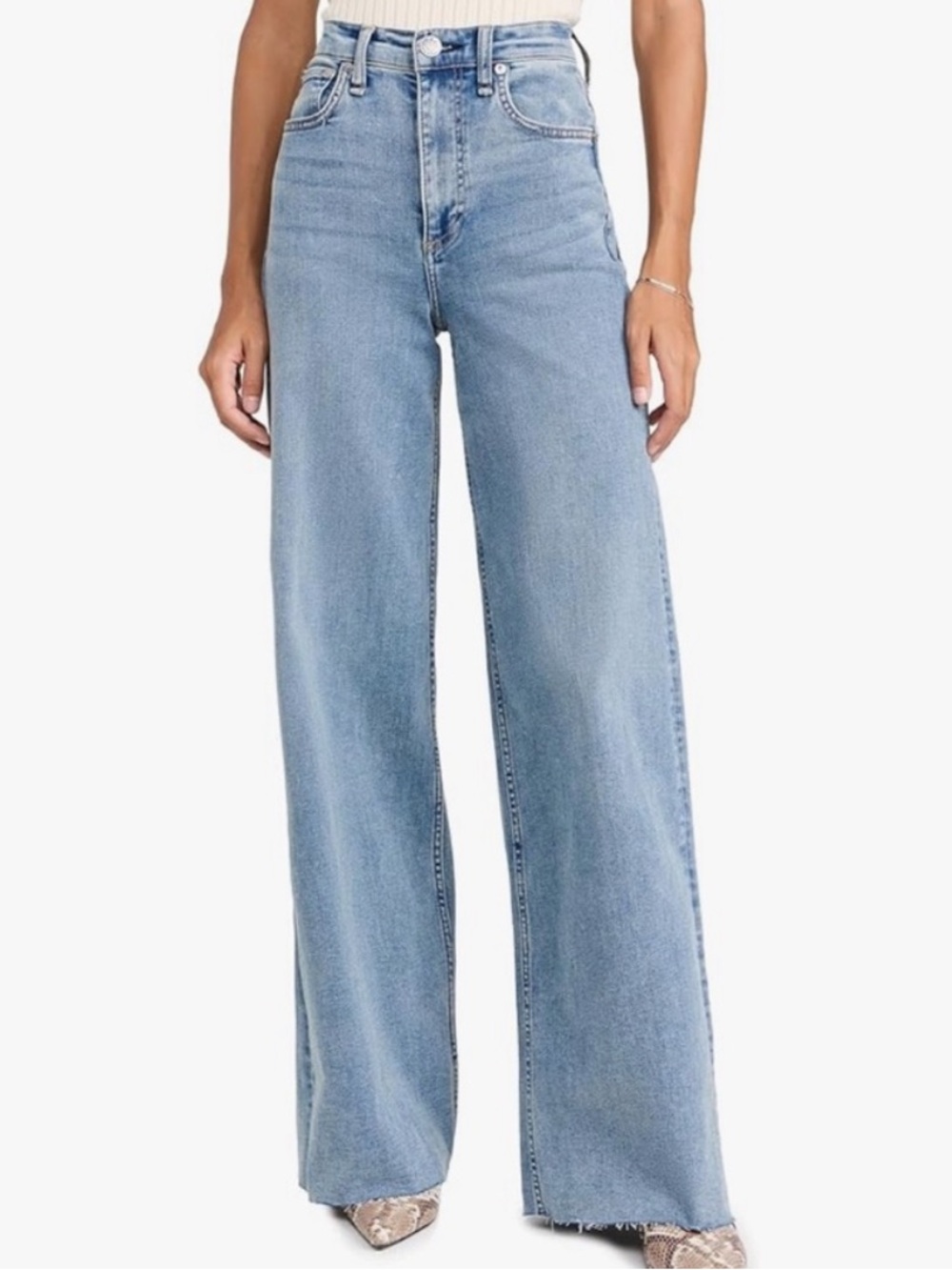 Rag & Bone Sofie High-Rise Ultra Wide Jeans in Whitney Size 25